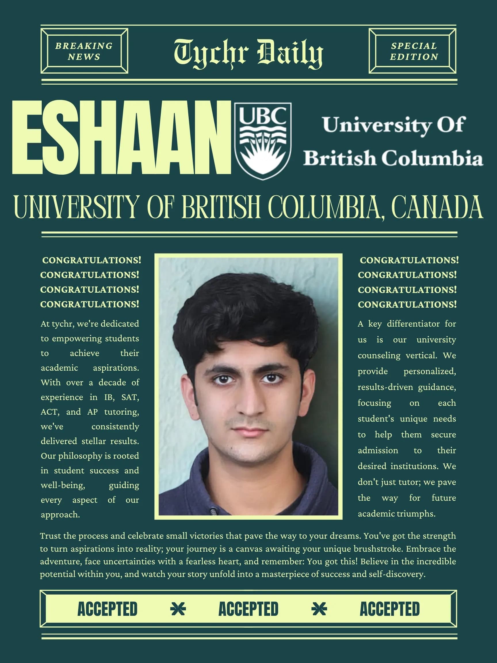 Student placement result